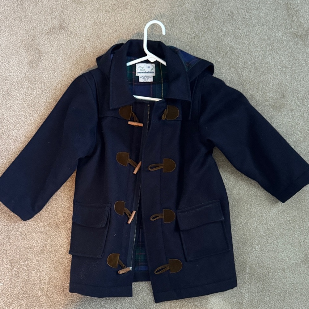 Stylish Kids Navy Pea Coat with Toggle Closures
